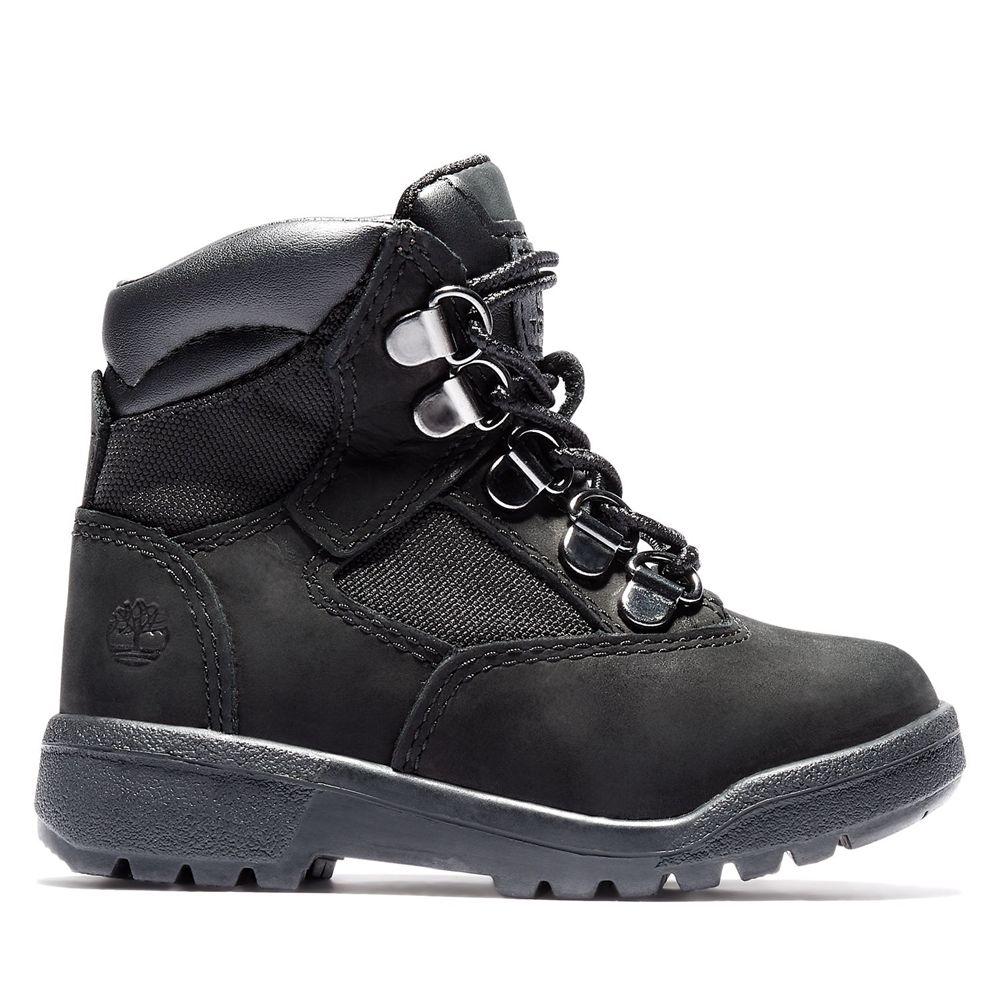 Botas 6-Inch Timberland Argentina Niños - 6-Inch Toddler Mixed-Media Field - Negras - YFWAIG-075